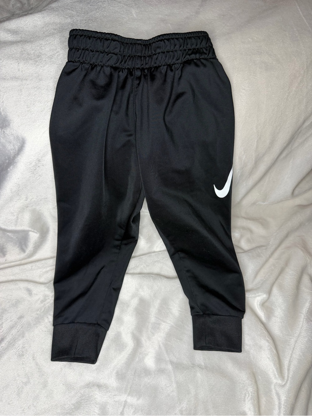 Nike Black Sweatpants with White Swoosh - Kids